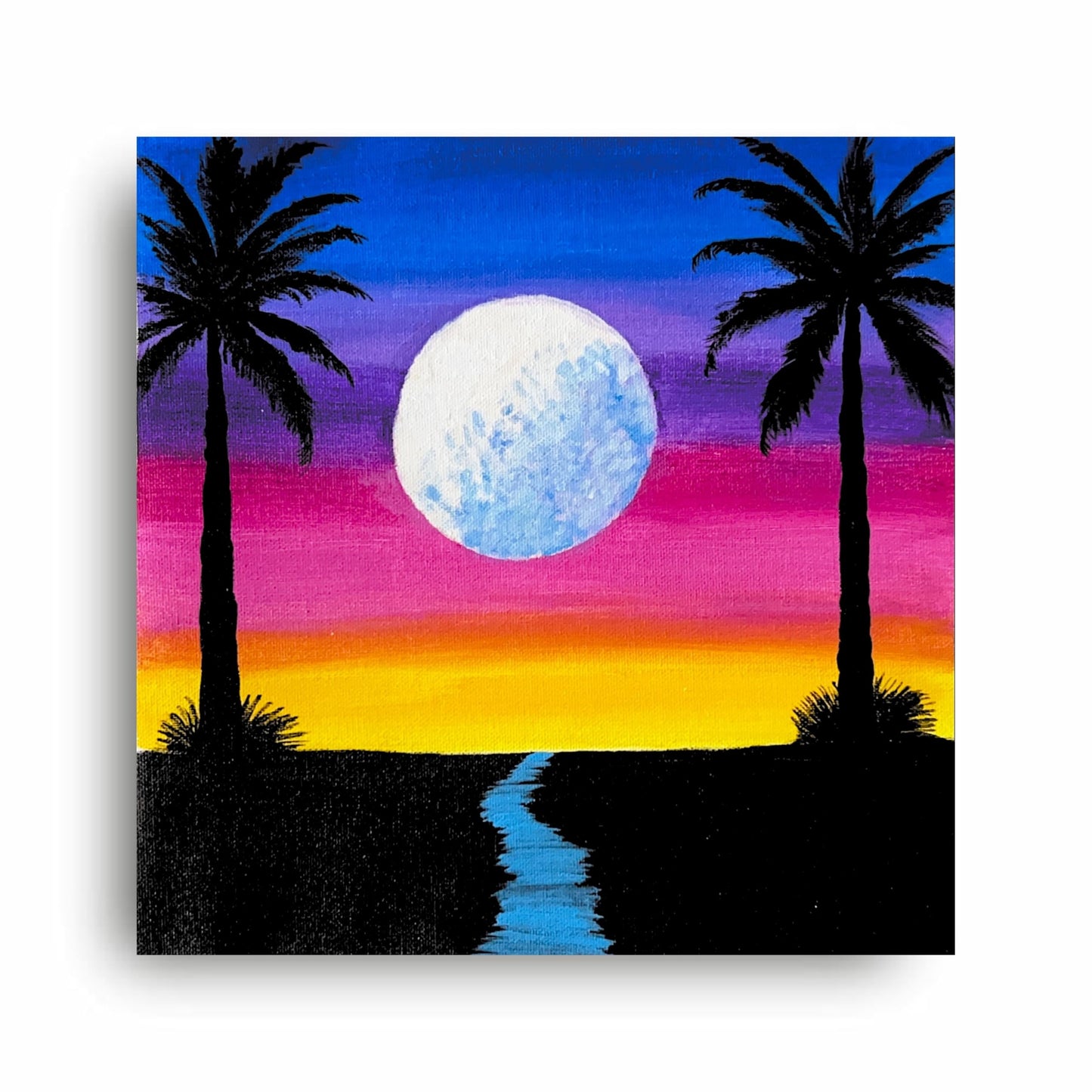 Art to Doors | Moonlight Symphony in the Sky | Artist Pooja Khaire | Square | Art Print | Home Decor | Wall Decor | Gifts for Women | Gifts for Men | Gift Items | Wall Art