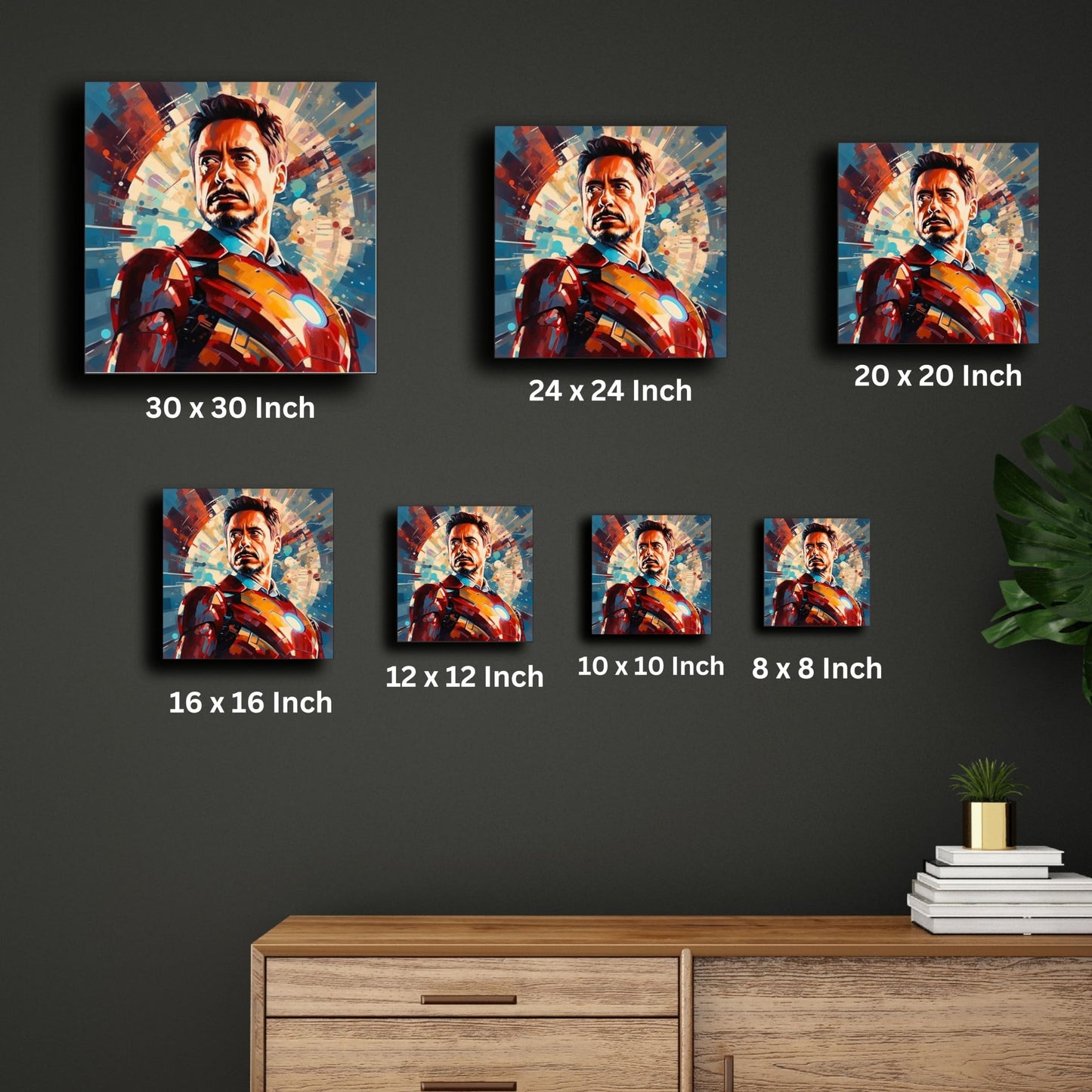 Art to Doors Iron Man: Dynamic Superhero Illustration Canvas Prints