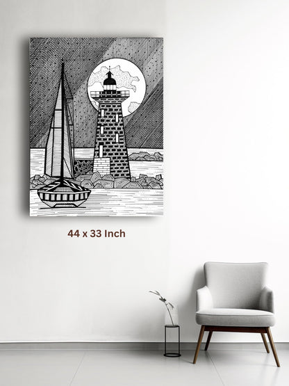 Art to Doors | Travel To Lighthouse | Artist Puja Kumari | Vertical | Art Print | Home Decor | Wall Decor | Gifts for Women | Gifts for Men | Gift Items | Wall Art