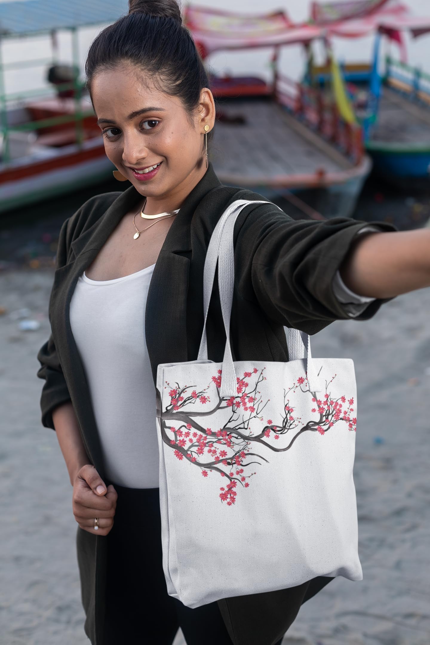 Art to Doors | Whispers of Spring | Tote Bags | Shopping Bag For Grocery | Aesthetic Carry Bag | Tote Bag for Shopping, Travel, office & beach bags for women