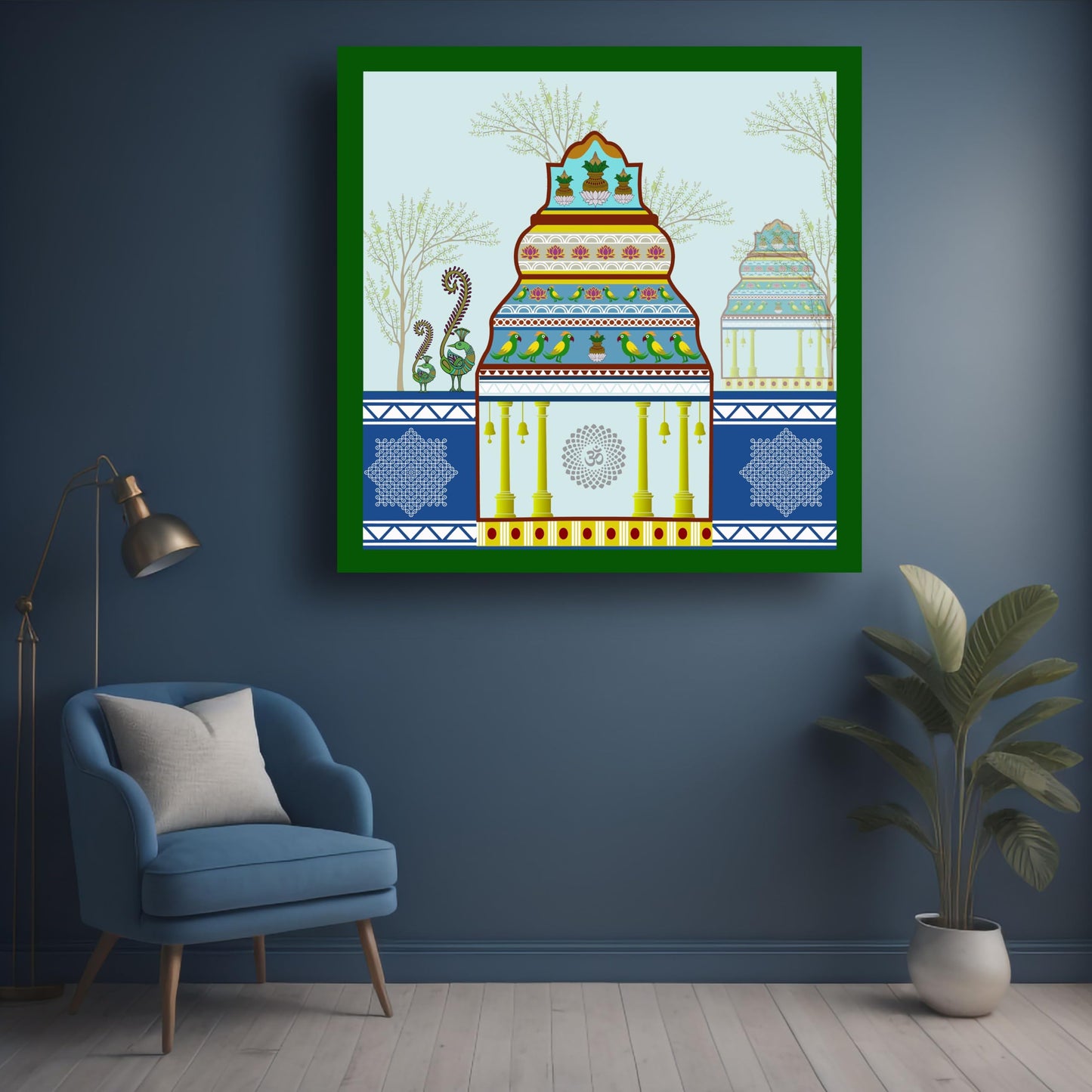 Art to Doors | Sampannakala Kolam | Artist Mounika Botcha | Square | Art Print | Home Decor | Wall Decor | Gifts for Women | Gifts for Men | Gift Items | Wall Art