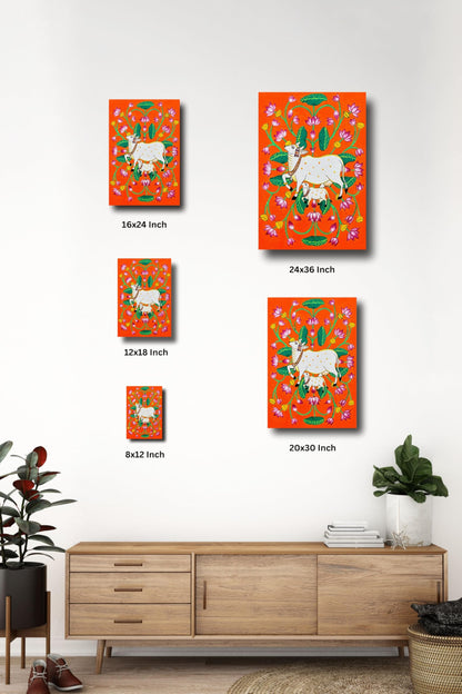 Pichwai Tradition | Artist Bhavika Kamatkar pote | Art Print | Personalized Gift For Anniversary, Home Decor | Wall Frames For Home Office Study Room Decor