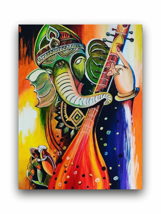 Art to Doors | Ganeshji Painting | Artist Tanvi Lunia | Vertical | Art Print | Home Decor | Wall Decor | Gifts for Women | Wall Art