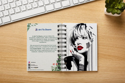 Art to Doors | Red Lips Watercolour | Artist Riika Kandhola | Spiral Notebooks | A5 Size Paper | 120 Pages | 70 GSM Paper | Attractive Cover Designs