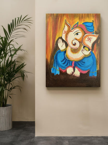 Art to Doors | Ganesh Artwork Acrylic Colour | Artist Anupam Kumari | Vertical | Art Print | Home Decor | Wall Decor | Gift Items | Wall Art