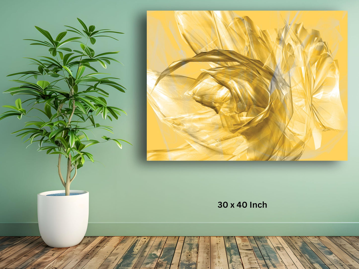 Art to Doors | Golden Folds | Artist Filomina Pawar | Horizontal | Art Print | Home Decor | Wall Decor | Gift Items | Wall Art (Canvas Frame, 9x12 Inch)