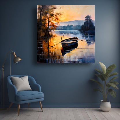 Art to Doors | Serene Nautical Scenery Art | Square | Art Print | Home Decor | Wall Decor | Gifts for Women | Gifts for Men | Gift Items | Wall Art (Canvas Frame, 45x45 Inch)