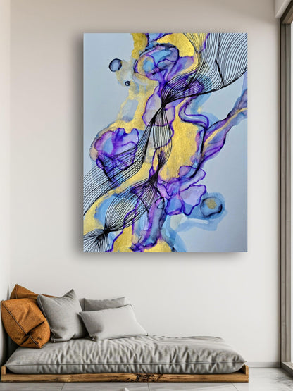 Art to Doors | Golden Swirls | Artist Fatima Akhun | Vertical | Art Print | Home Decor | Wall Decor | Gifts for Women | Gifts for Men | Gift Items | Wall Art