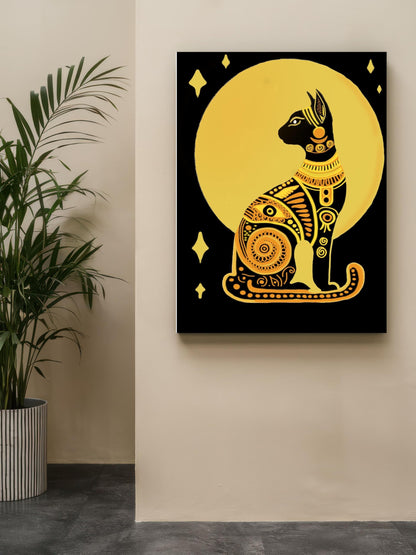 Art to Doors | Egyptian Cat | Artist Mohini Malviya | Vertical | Art Print | Home Decor | Wall Decor | Gift Items | Wall Art