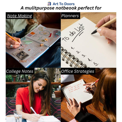 Art to Doors | Change To Be Better | Spiral Notebooks | A5 Size Paper | 120 Pages | 70 GSM Paper | Attractive Cover Designs