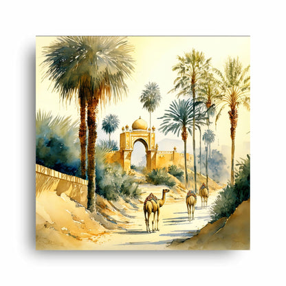 Art to Doors | Desert's Gateway | Square | Art Print | Home Decor | Wall Decor | Gifts for Women | Gifts for Men | Wall Art (Canvas Frame, 14x14 Inch)