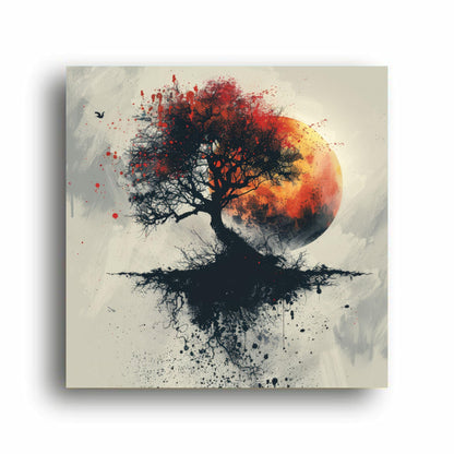 Art to Doors | Tree Under Moonlight Art | Square | Art Print | Home Decor | Wall Decor | Gifts for Women | Gifts for Men | Gift Items | Wall Art