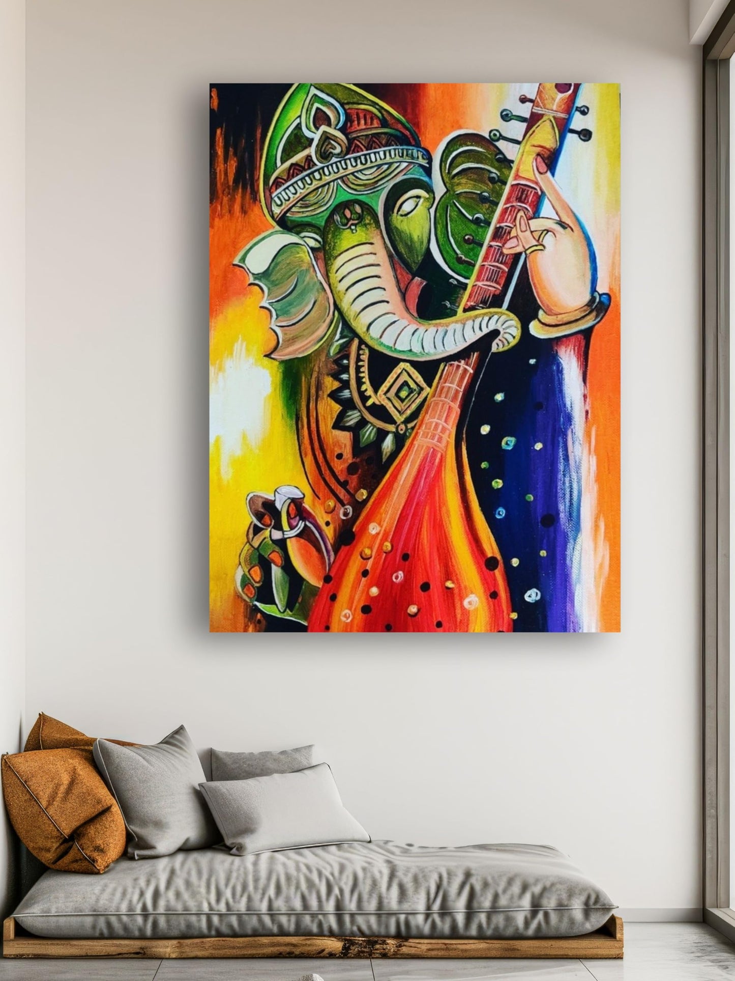 Art to Doors | Ganeshji Painting | Artist Tanvi Lunia | Vertical | Art Print | Home Decor | Wall Decor | Gifts for Women | Wall Art