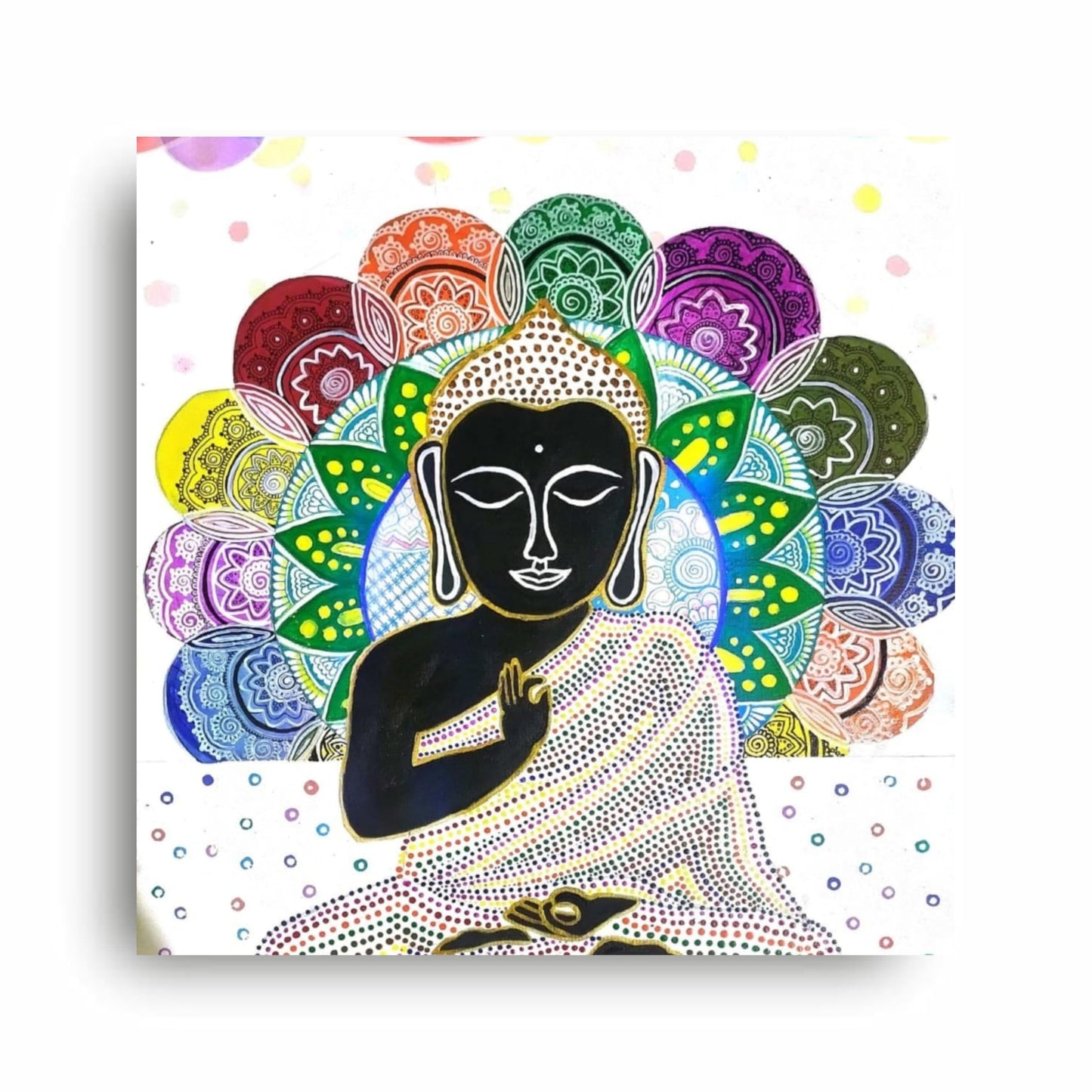 Art to Doors | Lord Budhha | Artist Laxmi Priya Das | Square | Art Print | Home Decor | Wall Decor | Gifts for Women | Gifts for Men | Wall Art