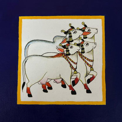 Pichwai Cow | Artist Bhavika Kamatkar pote | Art Print | Personalized Gift For Anniversary, Home Decor | Wall Frames For Home Office Study Room Decor