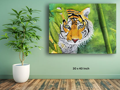 Art to Doors | Wild Life - The Tiger | Artist Sudesh Kundley | Horizontal | Art Print | Home Decor | Wall Decor | Gift Items | Wall Art