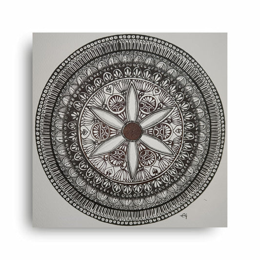 Art to Doors | Monochromatic Black Mandala | Artist Evancy Grace | Square | Art Print | Home Decor | Wall Decor | Gifts for Women | Gifts for Men | Gift Items | Wall Art