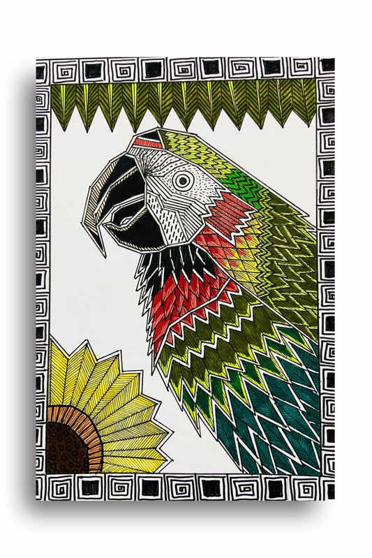 Art to Doors | Macaw Parrot | Artist Puja Kumari | Vertical | Art Prints | Home Decor | Wall Art | Gift Items | Canvas Frame (36x48 Inch)