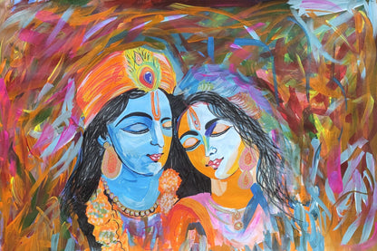 Art to Doors | Radha Krishna Art | Artist Bindu Kamboj | Horizontal | Art Print | Customized Gifts for Men | Home Decor | Gifts | Wall Decor | Wall Paintings | Wall Art | Customized Gifts for Women