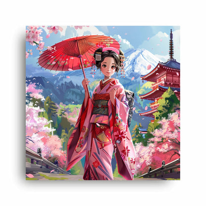 Art to Doors | Anime Girl Umbrella Art | Square | Art Print | Home Decor | Wall Decor | Gifts for Women | Gifts for Men | Gift Items | Wall Art