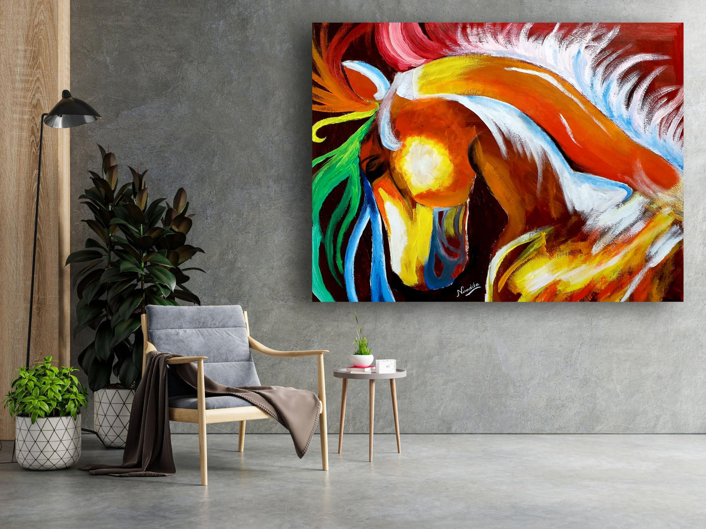 Art to Doors | Vibrant Horse | Artist Nandita Venkatraman | Horizontal | Art Print | Home Decor | Wall Decor | Gift Items | Wall Art