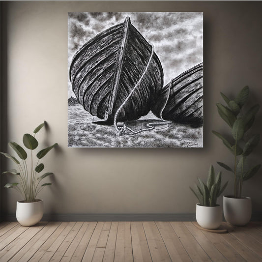 Art to Doors | Boat on the silent mode | Artist Patel Mahendra babar | Square | Art Print | Home Decor | Gifts | Wall Decor | Wall Paintings | Wall Art | Wall Hanging