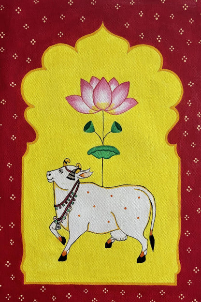 Folk Art Pichwai Cow | Artist Bhavika Kamatkar pote