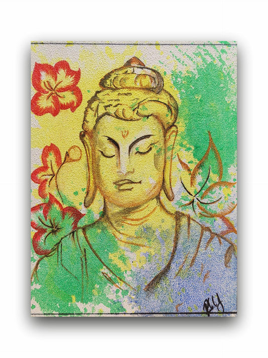 Art to Doors | Buddha's Colorful Peace | Artist Rachel Joseph | Vertical | Art Print | Home Decor | Wall Decor | Gift Items | Wall Art