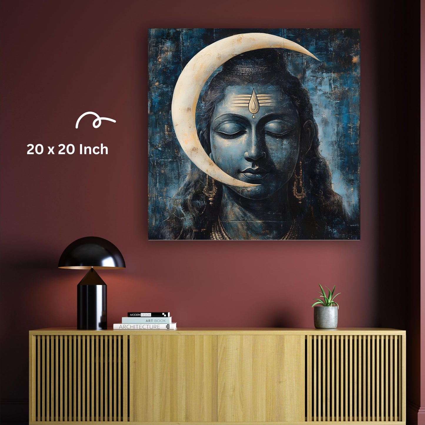 Art to Doors | Lord Shiv Moon Idol Art | Square | Art Print | Home Decor | Wall Decor | Gifts for Women | Gifts for Men | Gift Items | Wall Art