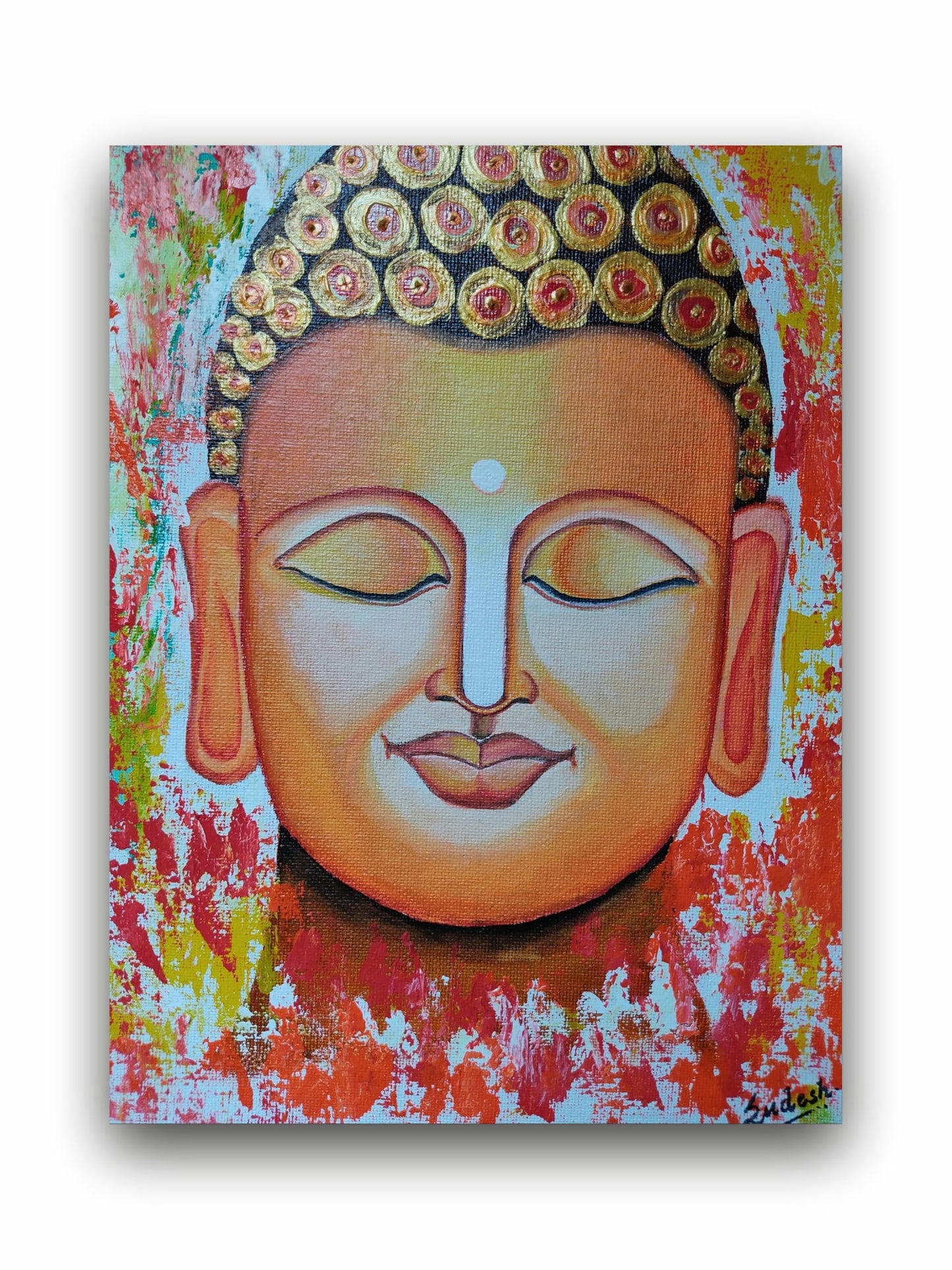 Art to Doors | The Buddha | Artist Sudesh Kundley | Vertical | Art Print | Home Decor | Wall Decor | Gift Items | Wall Art