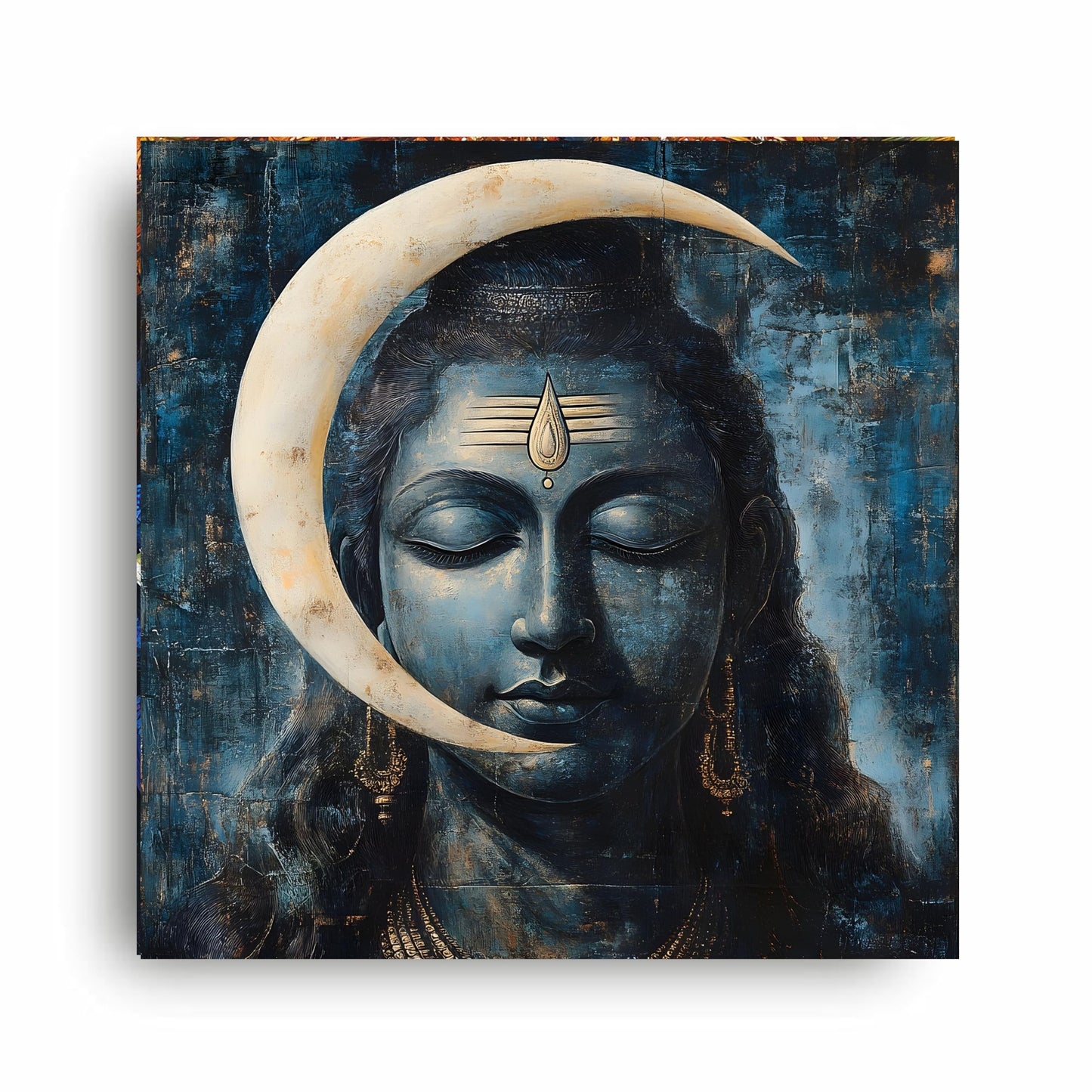 Art to Doors | Lord Shiv Moon Idol Art | Square | Art Print | Home Decor | Wall Decor | Gifts for Women | Gifts for Men | Gift Items | Wall Art