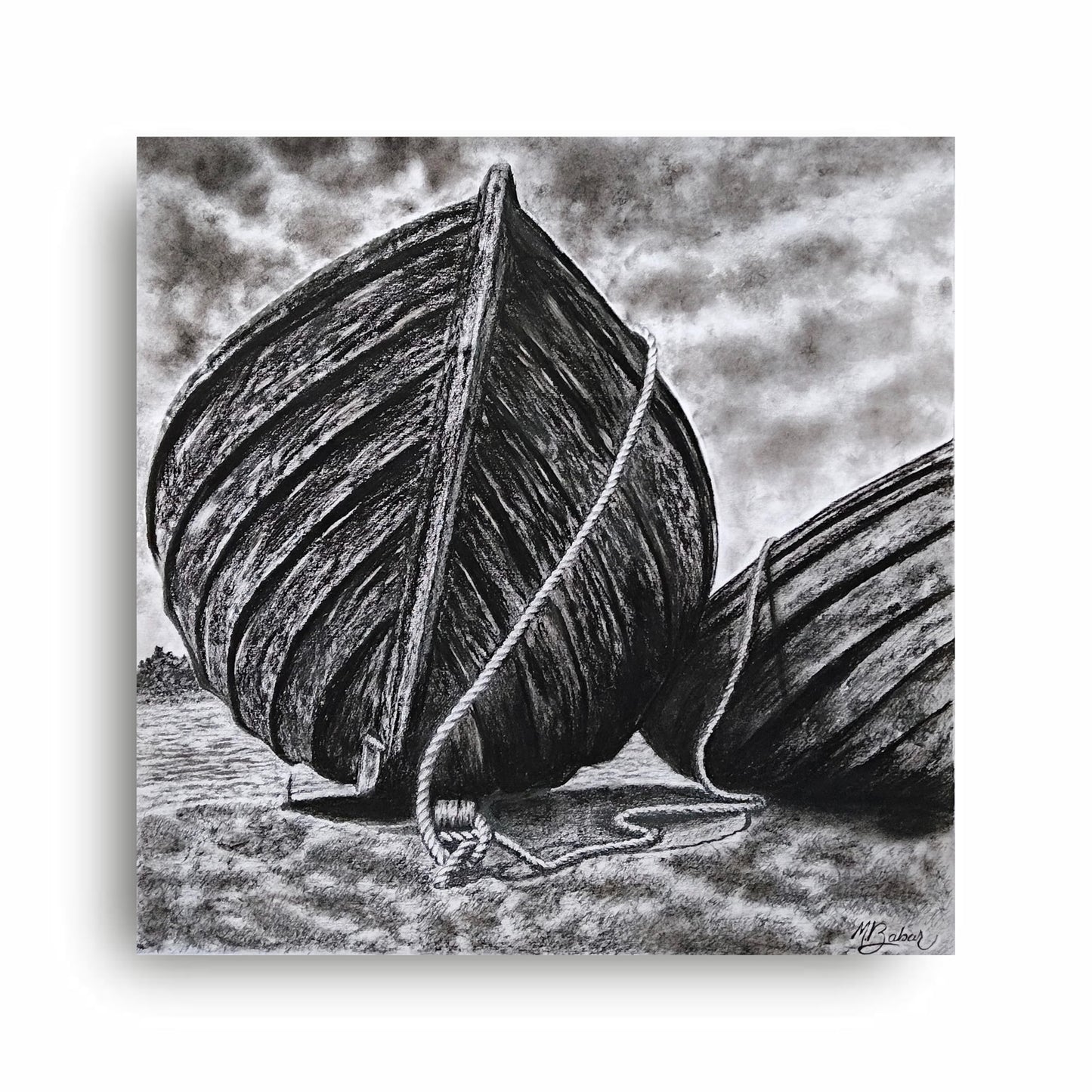 Art to Doors | Boat on the silent mode | Artist Patel Mahendra babar | Square | Art Print | Home Decor | Gifts | Wall Decor | Wall Paintings | Wall Art | Wall Hanging