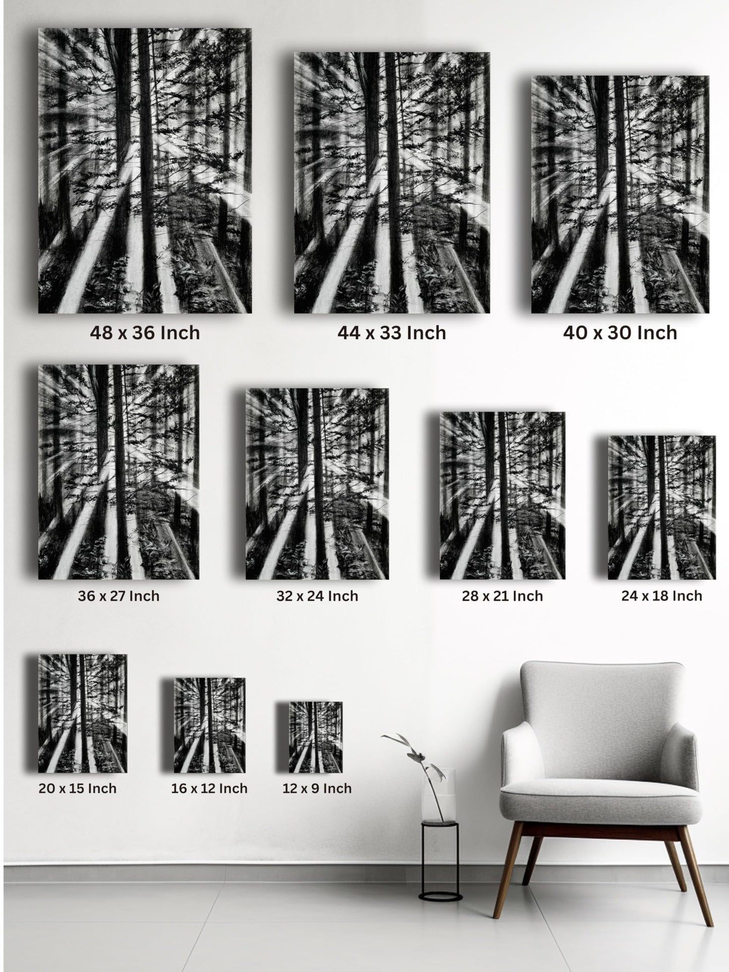 Art to Doors | Forest Light | Artist Fatima Akhun | Vertical | Art Print | Home Decor | Wall Decor | Gifts for Women | Gifts for Men | Gift Items | Wall Art