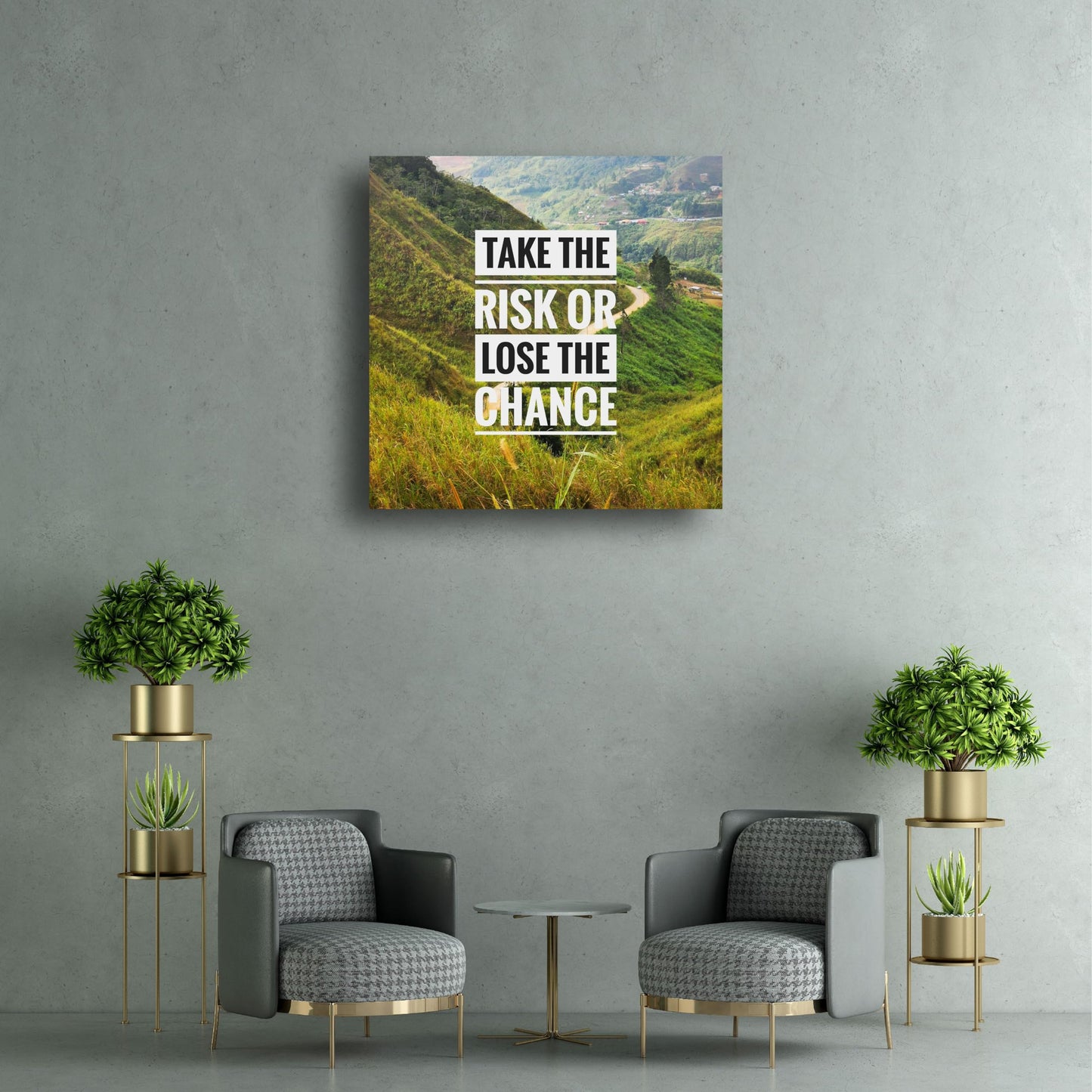 Art to Doors Take the risk or lose the chance | Motivational Quotes | Office Quotes | Personalized Gift For Anniversary, Birthday, Wedding, Home Decor | Coffee Quotes