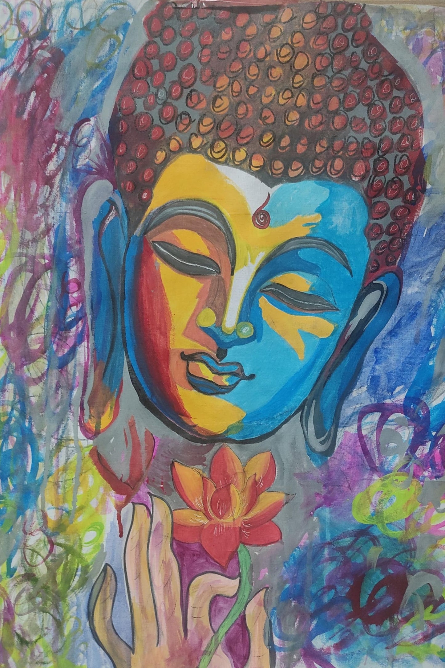 Art to Doors | The Buddha | Artist Bindu Kamboj | Vertical | Art Print | Home Decor | Wall Decor | Gifts for Women | Gifts for Men | Gift Items | Wall Art for Living Room