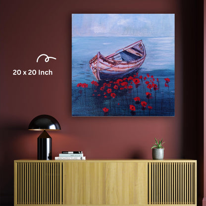 Art to Doors | Boat Painting | Artist Mayuri Verma | Square | Art Print | Home Decor | Wall Decor | Gifts for Women | Gifts for Men | Wall Art